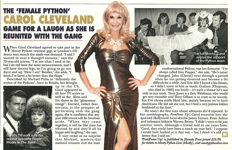 Carol in Hello Magazine. Click to enlarge
